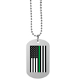 Thin Green Line Army Flag Tag Necklace